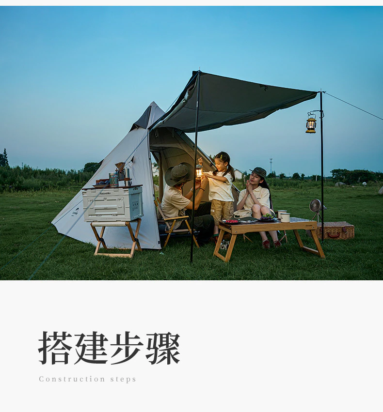 Cheap Goat Tents  2022 New Outdoor Camping Pyramid Four sided Automatic Tent One piece Tent Pole Five sided Breathable Tent Sun Tent   